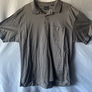 Men's Izod Gray Black Striped Polo Shirt